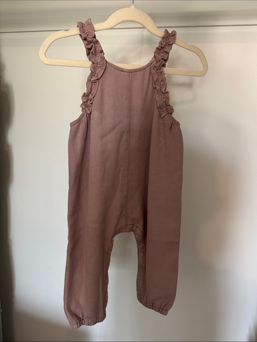 Zara Mauve Ruffle Strap Overalls